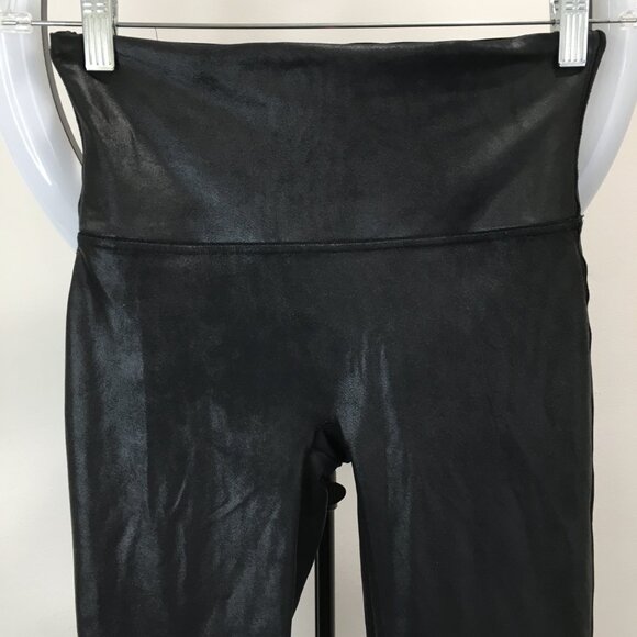 SPANX Sara Blakely Black Textured Pull On Shaping Slimming Leggings Pant - Picture 5 of 8